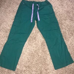Med Couture Green Scrub Bottoms with Cargo Sides